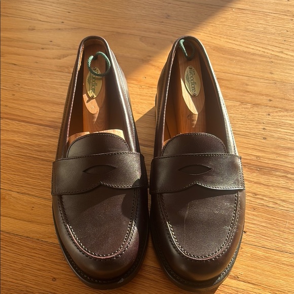 Red Slip-On Loafers with Gold Accent - Picture 3 of 3